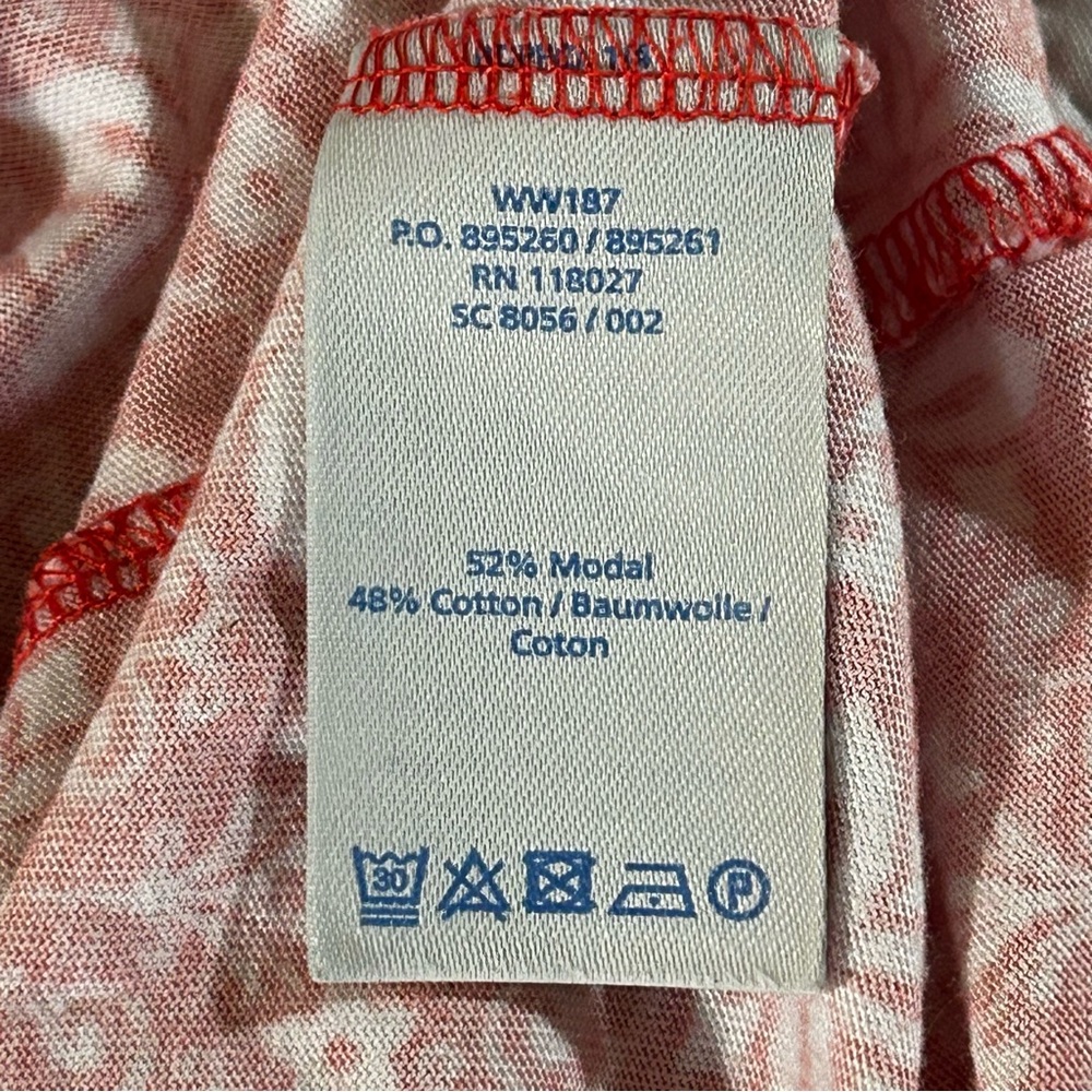 Boden Floral Red White Floral Geometric Dress Scoop Neck Cap Sleeve Pockets 14L - Picture 6 of 9
